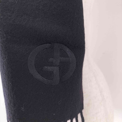 ジョルジオアルマーニ Giorgio Armani ロゴ刺繍 ウールマフラー メンズ