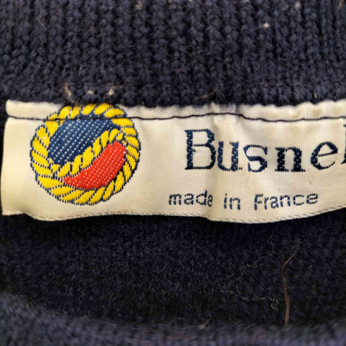 Busnel 90S フランス製 企業ロゴ ショルダーボタン ウールニット メンズ