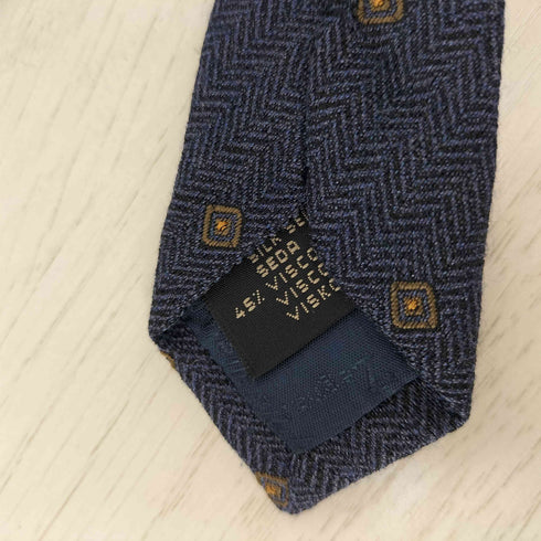 エルメネジルドゼニア Ermenegildo Zegna シルク混 ヘリンボーンツイル 総柄ネクタイ メンズ