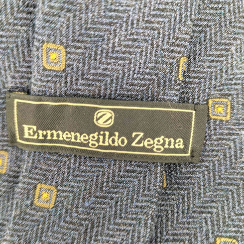 エルメネジルドゼニア Ermenegildo Zegna シルク混 ヘリンボーンツイル 総柄ネクタイ メンズ