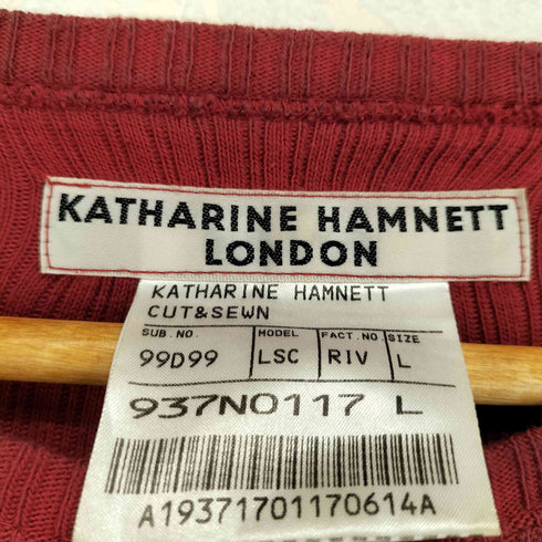 キャサリンハムネットロンドン KATHARINE HAMNETT LONDON コットンリブL/Sニット メンズ JPN:L
