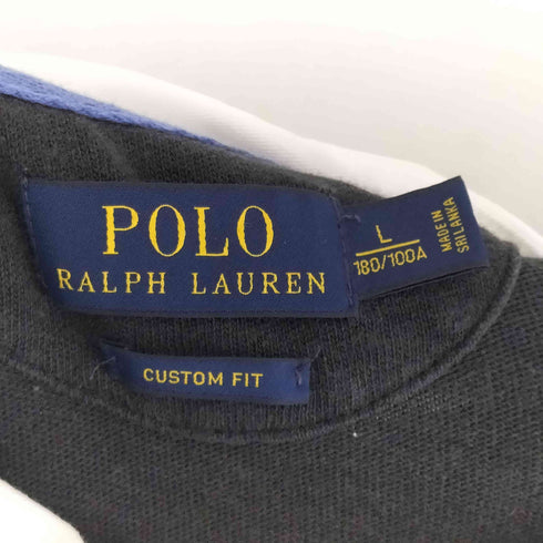 ポロラルフローレン POLO RALPH LAUREN ポニー刺繍ロゴ エルボーパッチ ラガーシャツ メンズ import:L