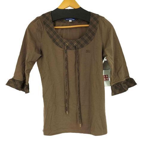 バーバリーブルーレーベル BURBERRY BLUE LABEL チェック切替 カットソー レディース 38