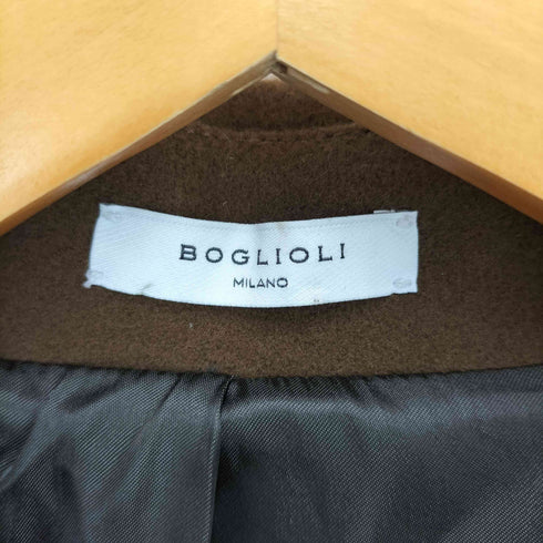 ボリオリ BOGLIOLI ウールステンカラーコート パイピングブルー メンズ 46.