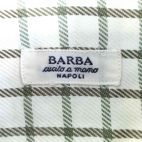 バルバ BARBA NAPOLI バイカラーチェックL/S シャツ メンズ 39 15 1/2
