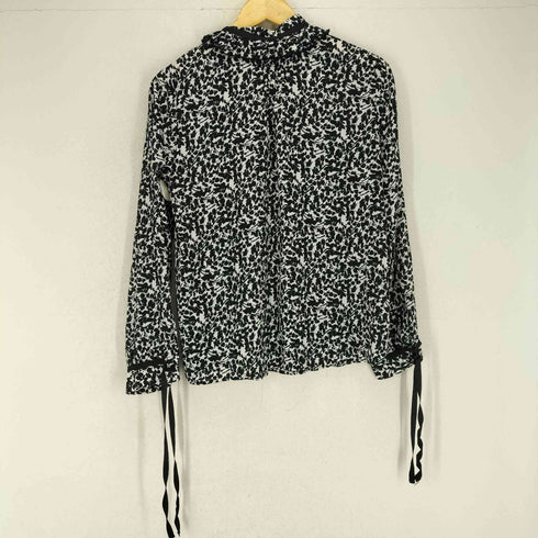 ザラ ZARA リボンタイ付き 総柄ブラウス レディース import:S