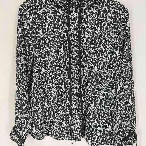 ザラ ZARA リボンタイ付き 総柄ブラウス レディース import:S
