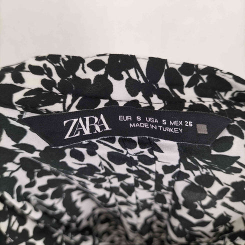 ザラ ZARA リボンタイ付き 総柄ブラウス レディース import:S