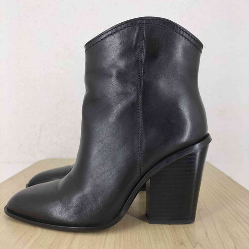 ザラ ZARA black Leather Ankle Boots レディース JPN:36