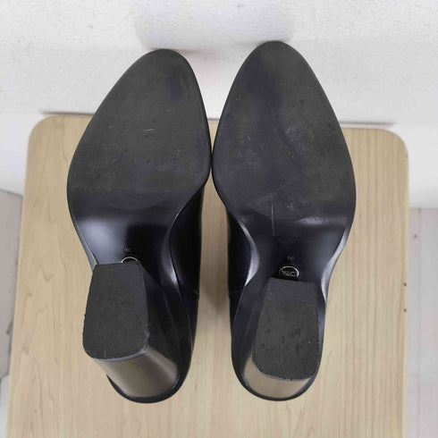 ザラ ZARA black Leather Ankle Boots レディース JPN:36