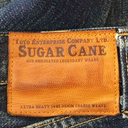 シュガーケーン SUGAR CANE 赤耳 セルビッチ 隠しリベット Vステッチ ヒゲ ボタンフライデニムパンツ メンズ W30 L35