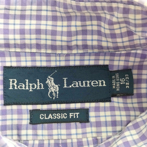 ラルフローレン RALPH LAUREN ポニー刺繍 ボタンダウン チェック柄 長袖シャツ メンズ 16