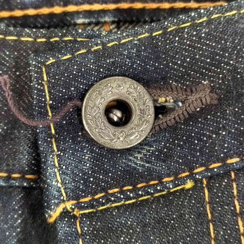 エフオービーファクトリー FOB FACTORY 大戦モデル 赤耳 セルビッチ 隠しリベット Vステッチ ヒゲ ボタンフライデニムパンツ メンズ 32