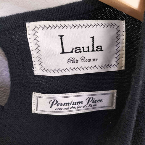 Laula ウールカシミヤ 袖レース フリル二ット レディース FREE