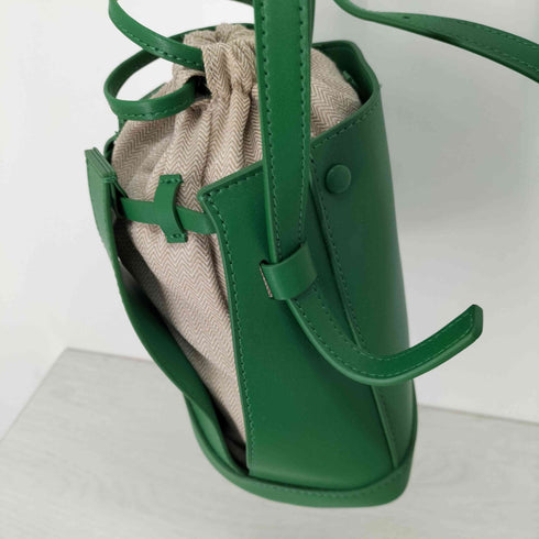 ザディレッタント the dilettante レザー切替巾着バッグ ヘリンボーン 2way ドレステリアショルダーバッグ レディース