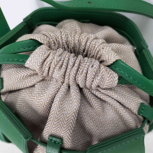 ザディレッタント the dilettante レザー切替巾着バッグ ヘリンボーン 2way ドレステリアショルダーバッグ レディース