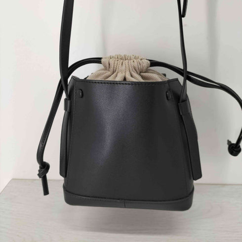 ザディレッタント the dilettante レザー切替巾着バッグ ヘリンボーン 2way ドレステリアショルダーバッグ レディース