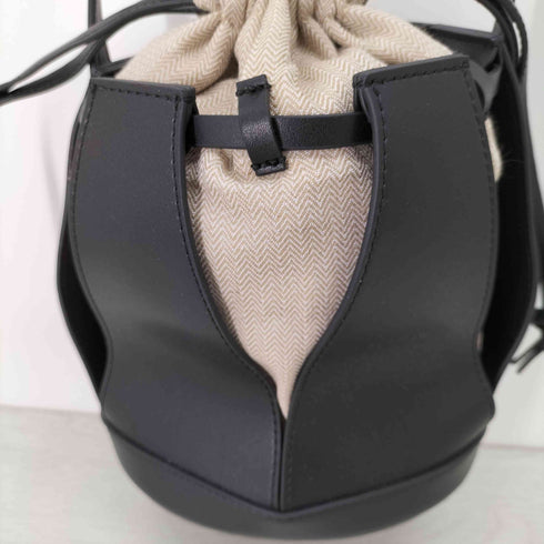 ザディレッタント the dilettante レザー切替巾着バッグ ヘリンボーン 2way ドレステリアショルダーバッグ レディース