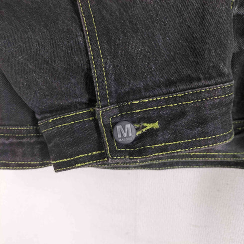 MOJEANS オーバーサイズブラックデニムジャケット ステッチデザイン B系 マルチポケット メンズ 6XL