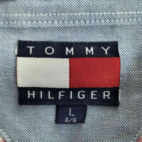 トミーヒルフィガー TOMMY HILFIGER ロゴ刺繍 ストライプ コットン ボタンダウンシャツ メンズ import:L