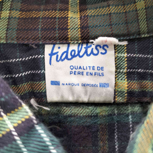 FIDELTISS ユーロ チェック柄 グランパシャツ メンズ UK:42