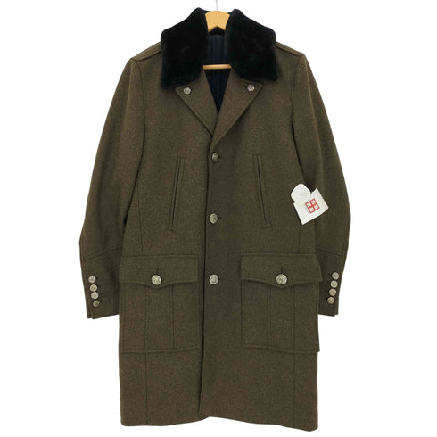 The Kooples ファー付 ウールチェスターコート メンズ 46