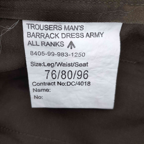 イギリス軍 ALL RANKS BARRACK DRESS メンズ 76/80/96
