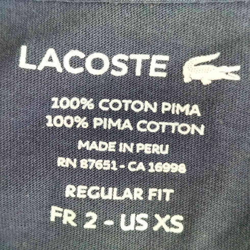 ラコステ LACOSTE REGULAR FIT ワンポイント Tシャツ メンズ import:XS