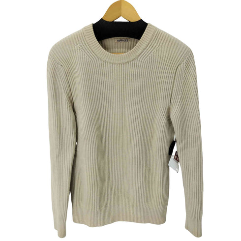 オーラリー AURALEE WOOL CASHMERE RIB KNIT カシミヤ混畦編みクルーネックセーター メンズ JPN:3