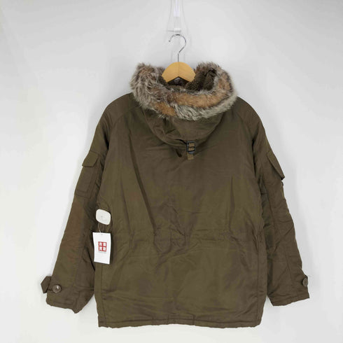 ギャップ Gap 00s OLD GAP オールドギャップ SNORKEL JACKET フェイクファー フード裏ボア 裏地キルティング ナイロン フライトジャケット 中綿ジャケット メンズ import:XS