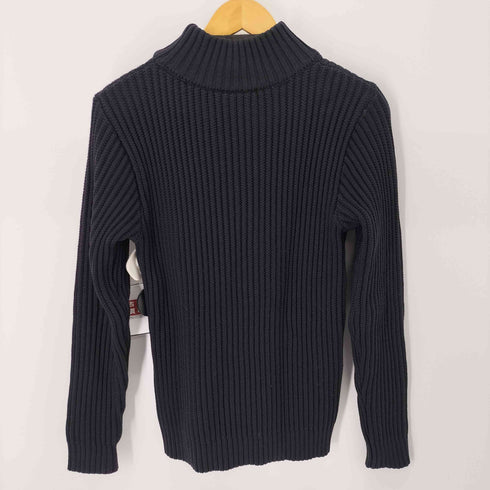 Garanteret ren uld S.N.S HERNING ウール100% 畦編みモックネックセーター メンズ JPN:S