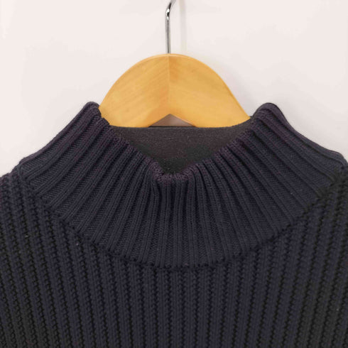 Garanteret ren uld S.N.S HERNING ウール100% 畦編みモックネックセーター メンズ JPN:S