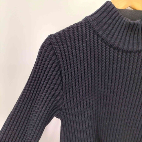 Garanteret ren uld S.N.S HERNING ウール100% 畦編みモックネックセーター メンズ JPN:S