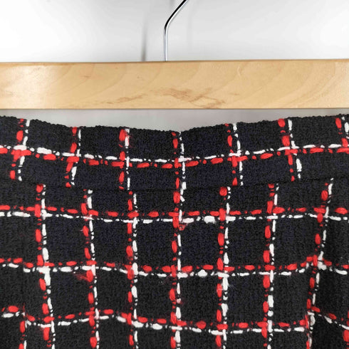 ジェイアール J&R チェック ツイード ノーカラージャケット スカート セットアップ レディース 36