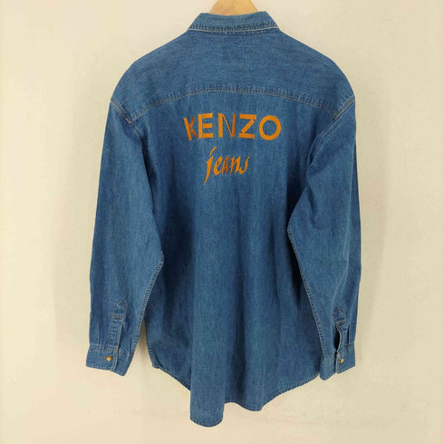 ケンゾージーンズ KENZO JEANS 北斎タグ バック刺繍 デニムシャツ メンズ FREE
