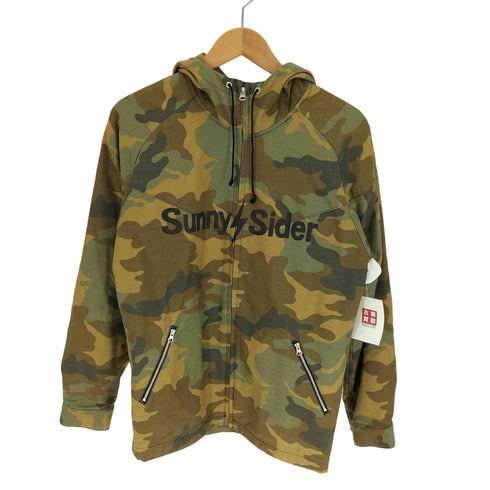 サニーサイダー SUNNY SIDER ロゴ プリント カモ 迷彩柄 ジップアップ パーカー メンズ import:M