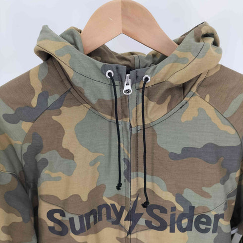 サニーサイダー SUNNY SIDER ロゴ プリント カモ 迷彩柄 ジップアップ パーカー メンズ import:M