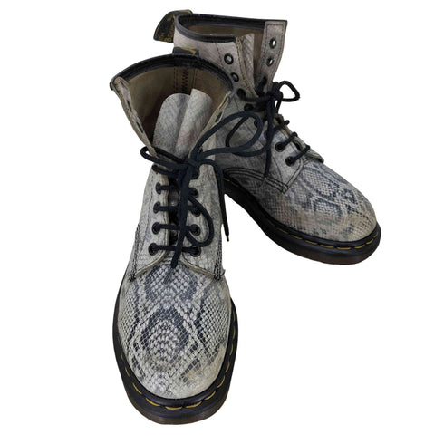 ドクターマーチン Dr.Martens England製 8ホール パイソン柄 ハイカットブーツ メンズ