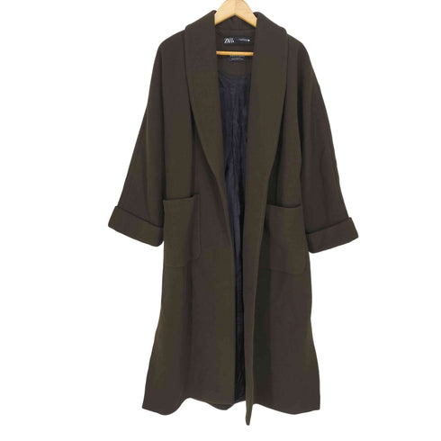ザラ ZARA MANTECO ウールベルテッドコート レディース import:M
