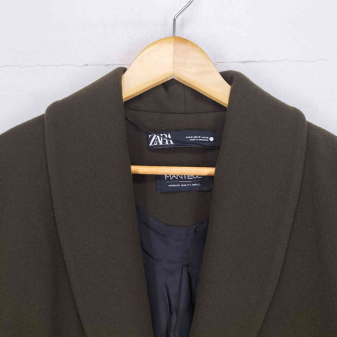 ザラ ZARA MANTECO ウールベルテッドコート レディース import:M