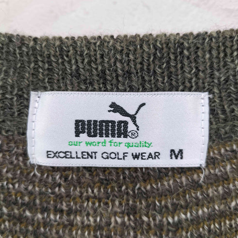 プーマ PUMA ウール 総柄 Vネックニットベスト メンズ JPN:M