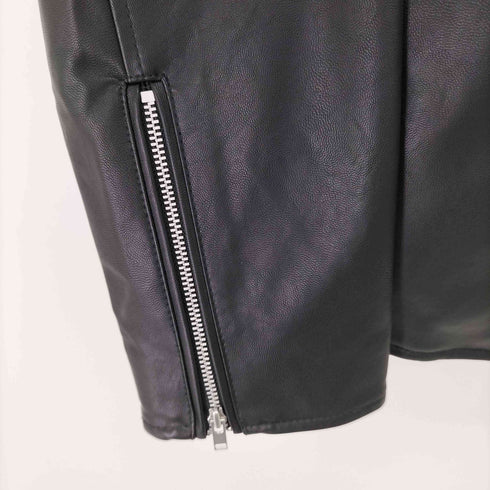 ユニクロ UNIQLO フェイクレザーダブルライダースジャケット レディース JPN:L