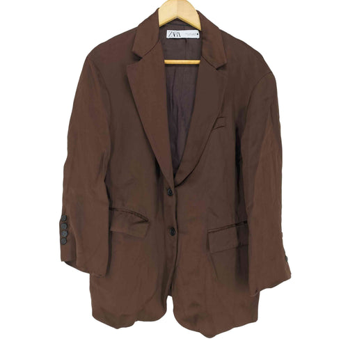 ザラ ZARA サテンテーラードジャケット レディース import:S