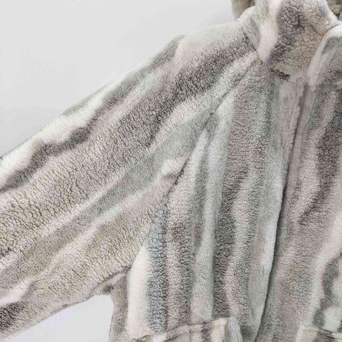 総柄フーデットボアジャケット メンズ XXXL