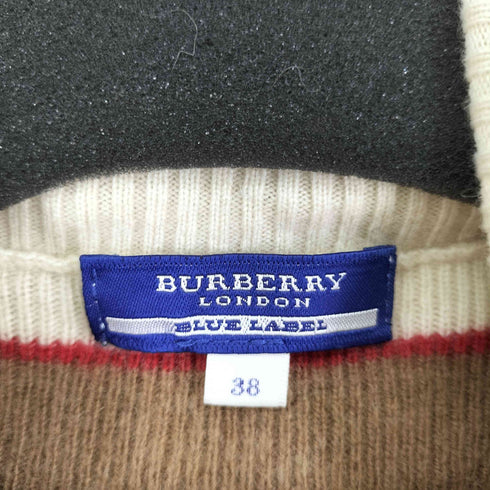 バーバリーブルーレーベル BURBERRY BLUE LABEL カシミヤ混 タートルネックニット レディース JPN:M