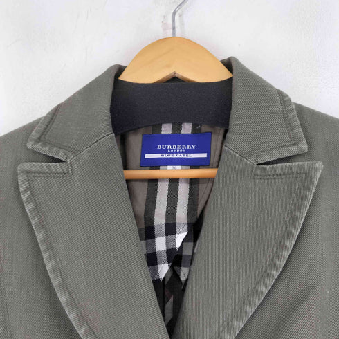 バーバリーブルーレーベル BURBERRY BLUE LABEL 裏地チェック テーラードジャケット レディース 38
