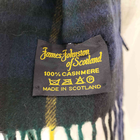 James Jonston of Scotland カシミヤ100% 大判チェックストール タータン メンズ