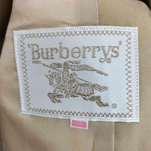 バーバリーズ BURBERRYS 90S 白タグ 2B金釦 エンブレムワッペン ウールテーラードジャケット レディース 11AR