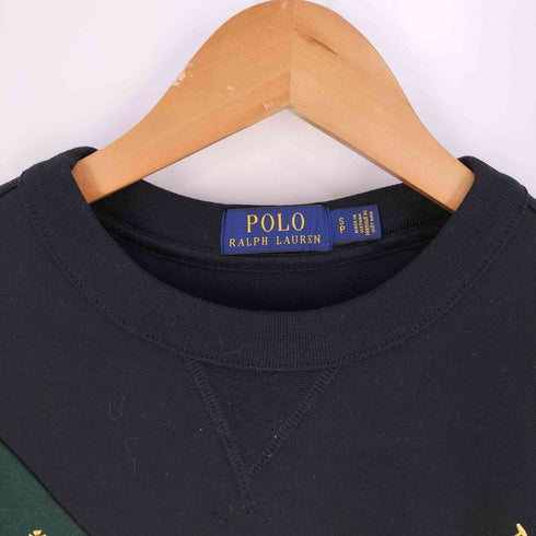 ポロラルフローレン POLO RALPH LAUREN エンブレム ビックポニー刺繍 3 ナンバリング 前V クルーネックスウェット トレーナー メンズ import:S