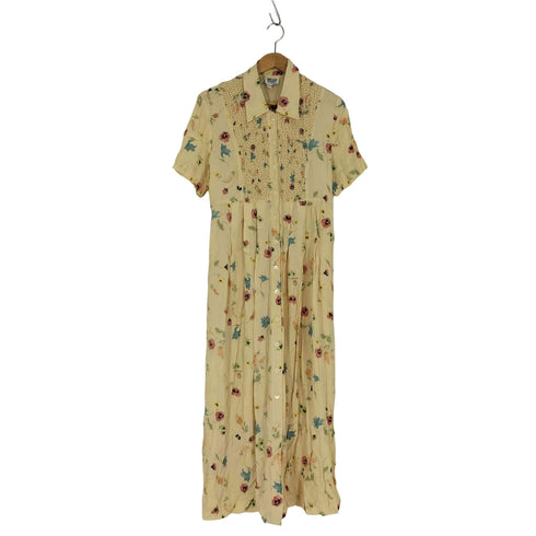 Mimi maternity USA製 フロントエンボス加工 シャツワンピース レディース import:L
